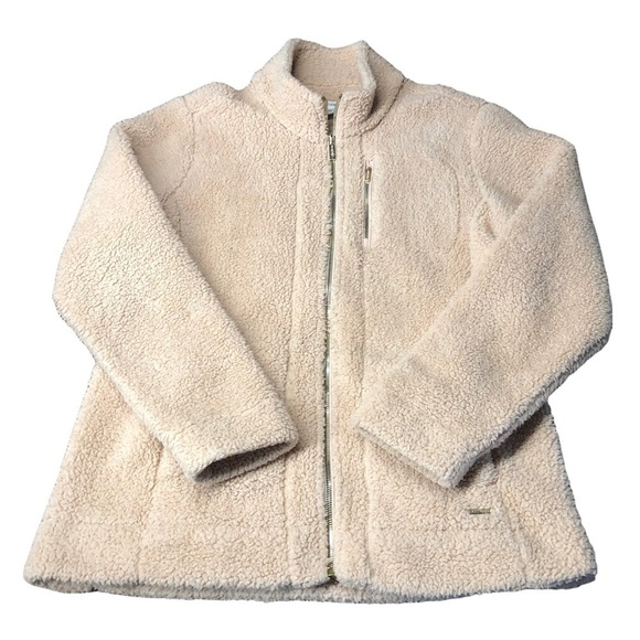 CALVIN KLEIN WOMENS BLUSH COLORED TEDDY JACKET SIZE LARGE - Picture 9 of 9